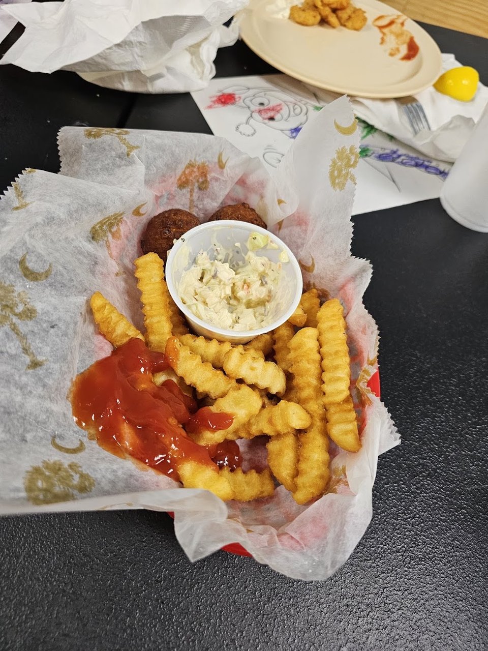 Sides Fries Coleslaw Hush Puppies